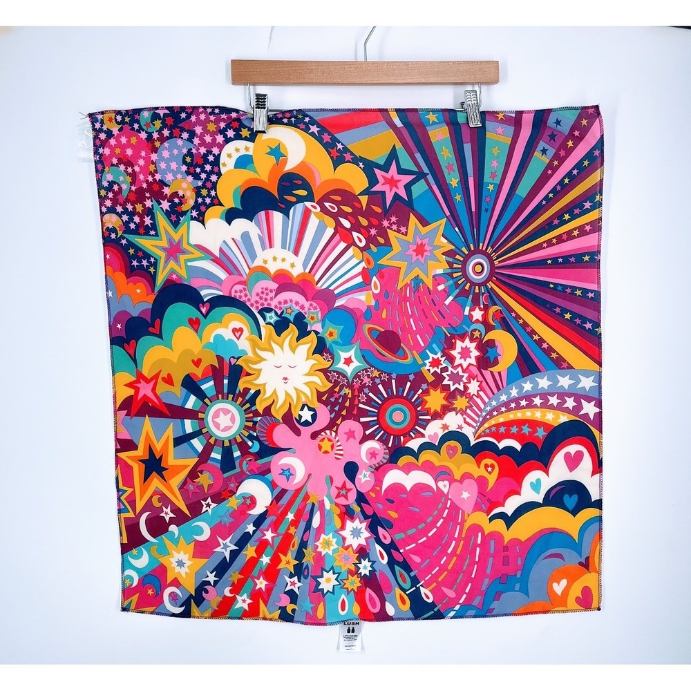Lush Twilight‎ Knot-Wrap Scarf Psychedelic Celestial Sun Star Moon Recycled Poly